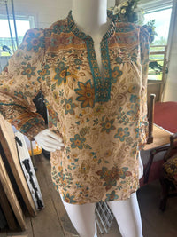 Current Air - Women's Ruffled Collar Split Neck Blouse