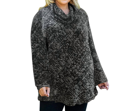 On The Plus Side - Cowl Long Sleeve Tunic - Plus