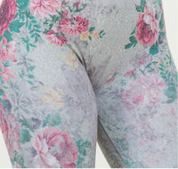 M.Rena - Antique Baroque Floral Print Crop Leggings