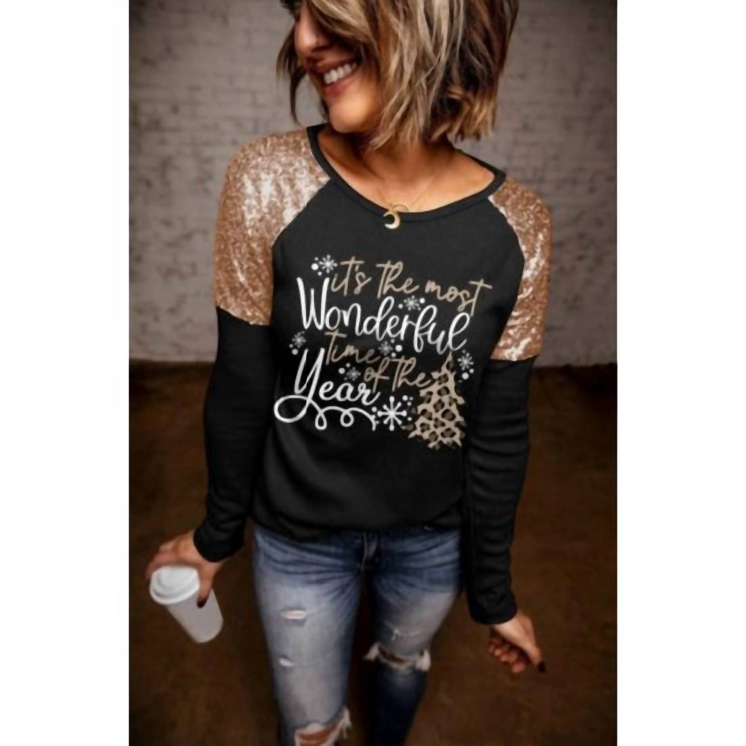 Lovesoft - Sequin Holiday Top