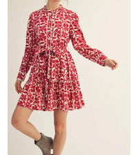 Jodifl - Break Hearts Long Sleeves Floral Mini Dress