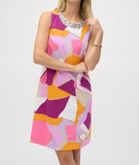 Joseph Ribkoff - Poplin Abstract Print Trapeze Dress