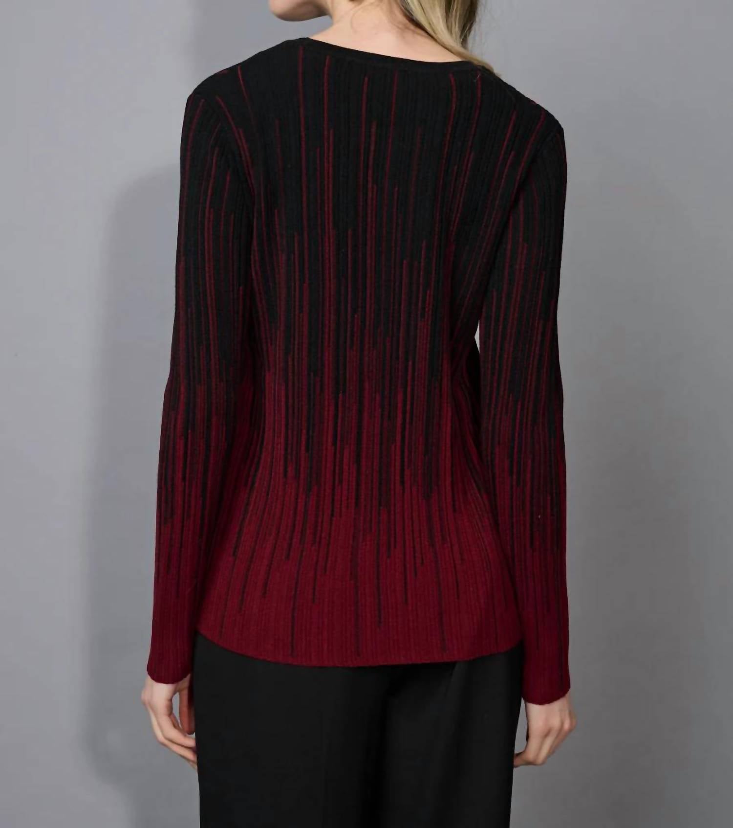 Picadilly - Pattern Textured Long Sleeve Top