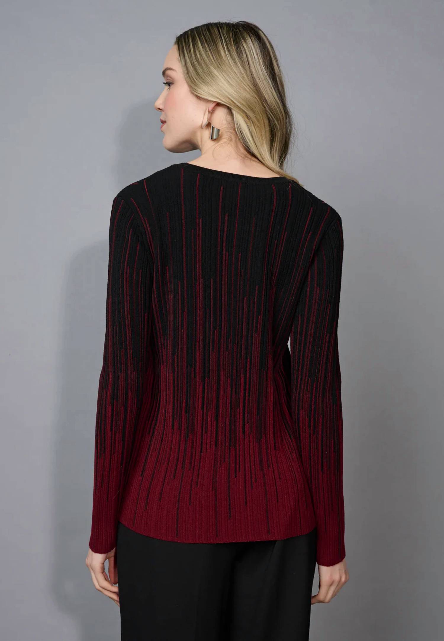 Picadilly - Pattern Textured Long Sleeve Top