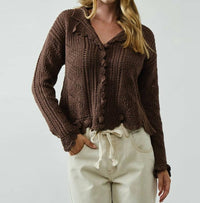 Aaron & Amber - Timeless Open Knit Cardigan