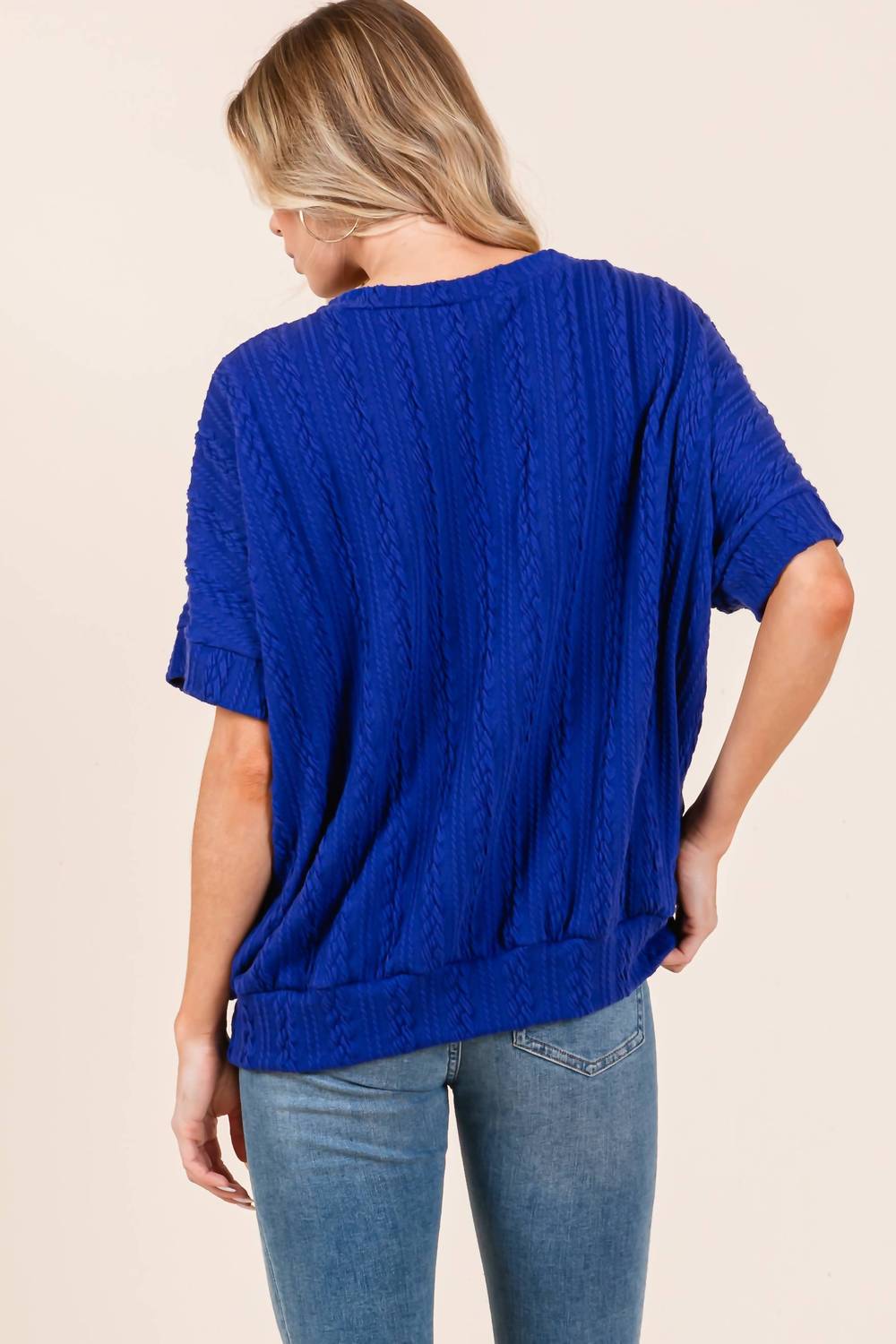 Bombom - Textured Boxy Knit Top