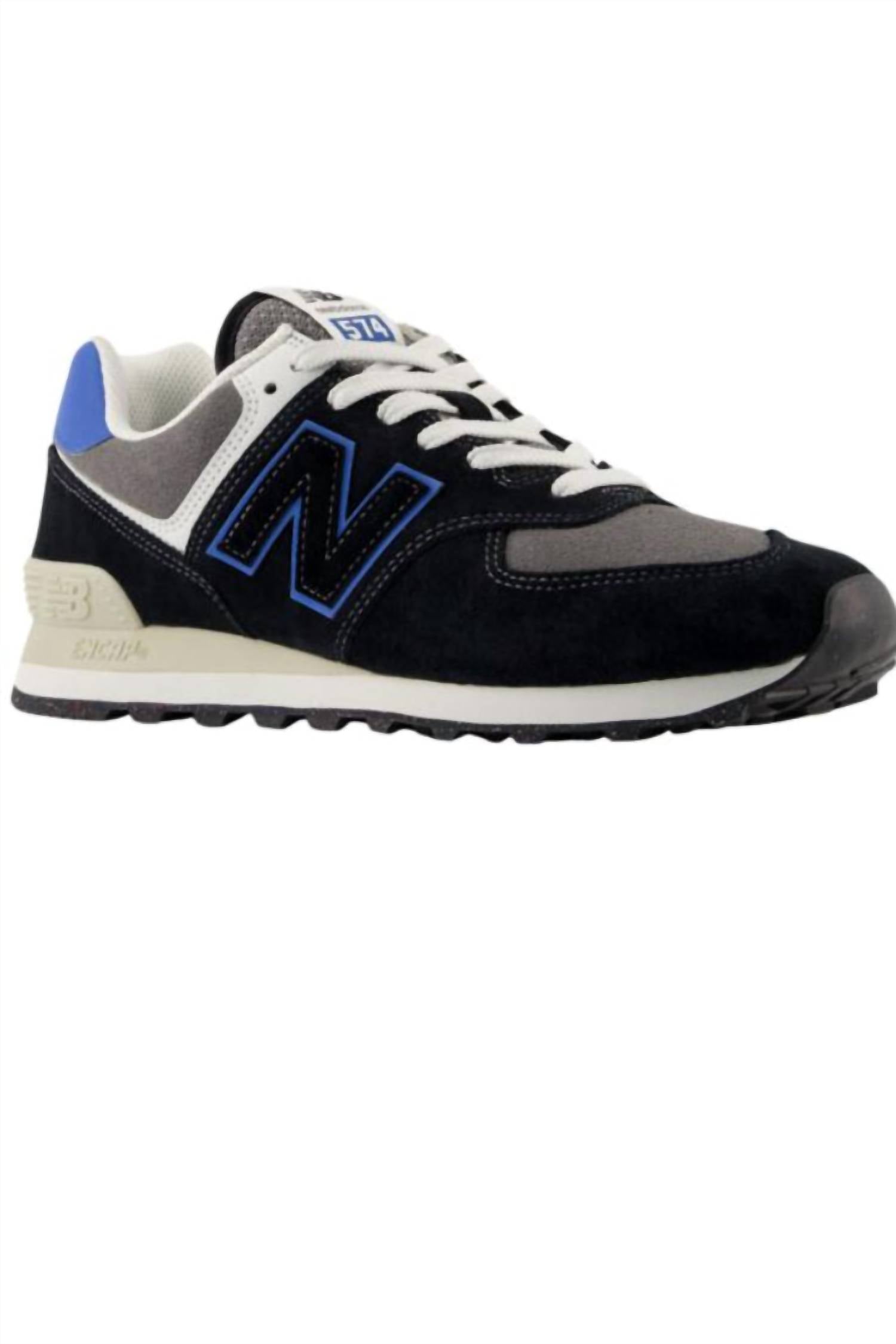 New Balance Men's 574 Core Shoes in black blue - men's sneaker - detail view