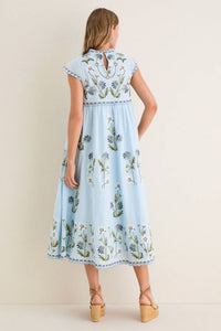 Sea - Audra Embroidery Midi Dress