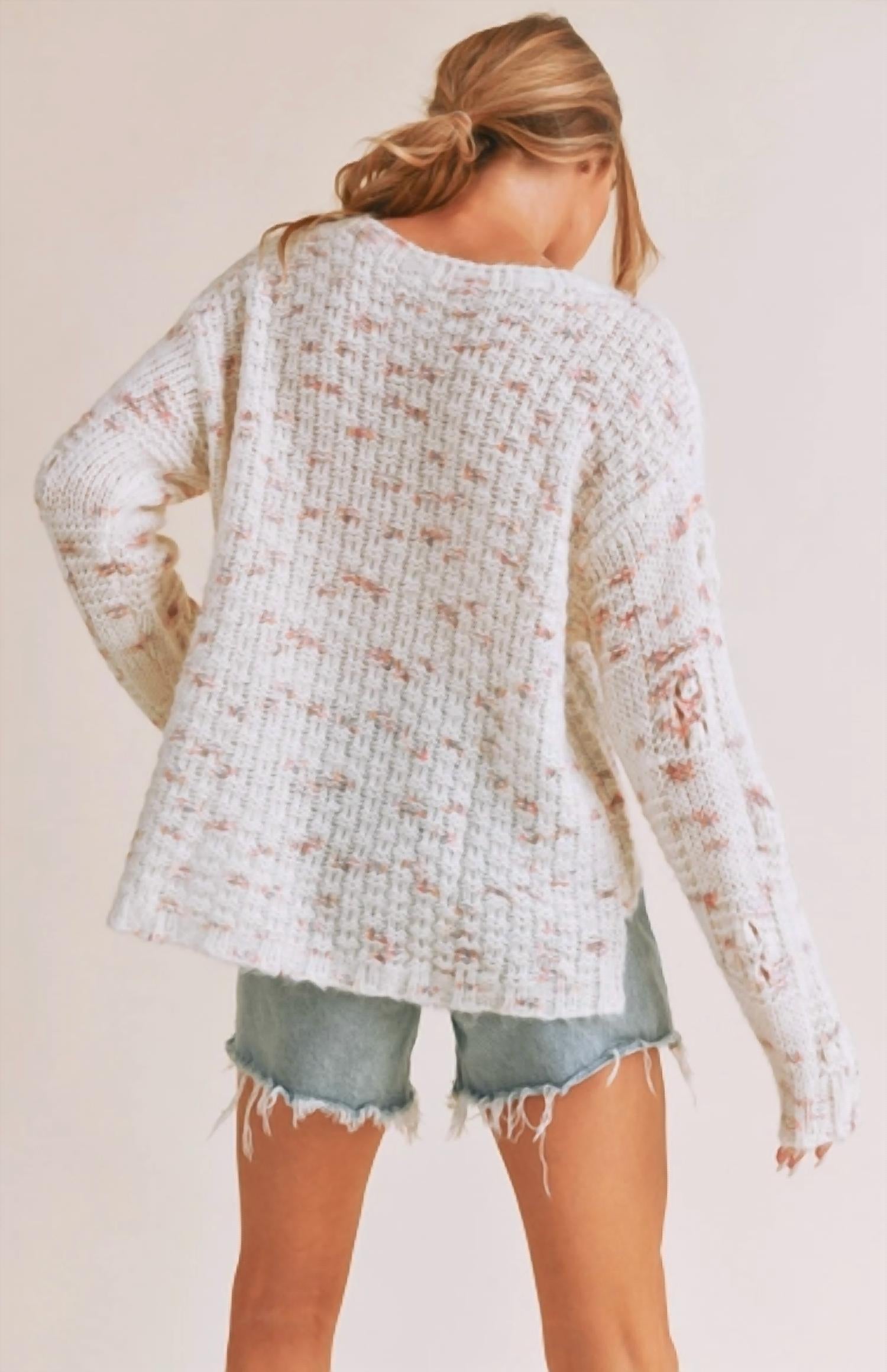 AEMI + CO Lani Textured Sweater - women's sweater - alternate view