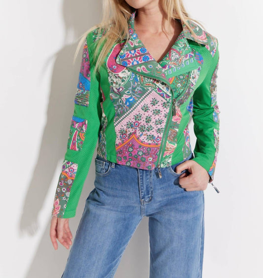 Oolala - PRINTED OFF CENTER ZIP JACKET