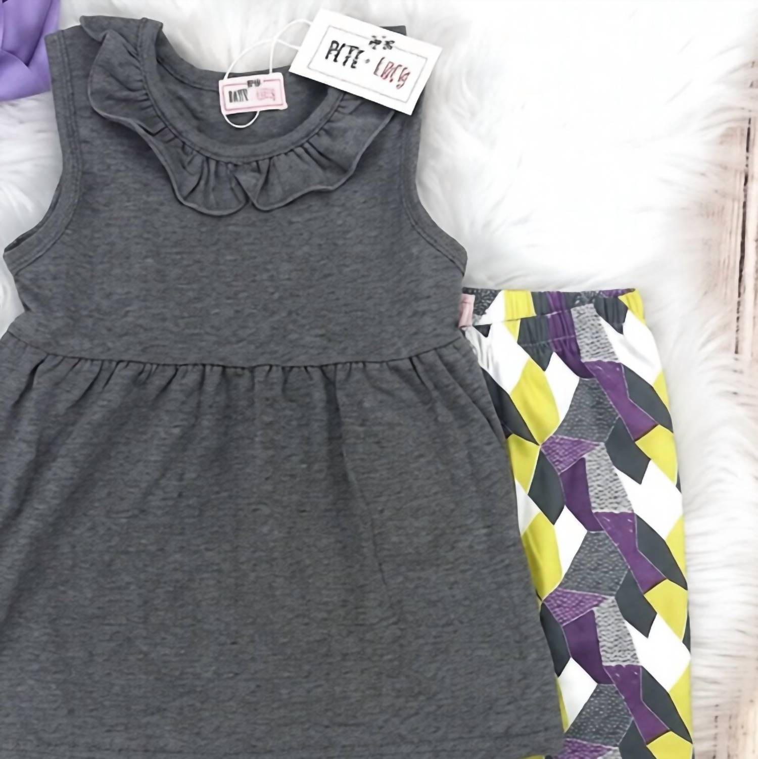 Pete + Lucy - Girls Geo Capri Set