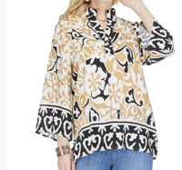 Jade placket tunic in ethnic border 1 - women's shirt - detail view