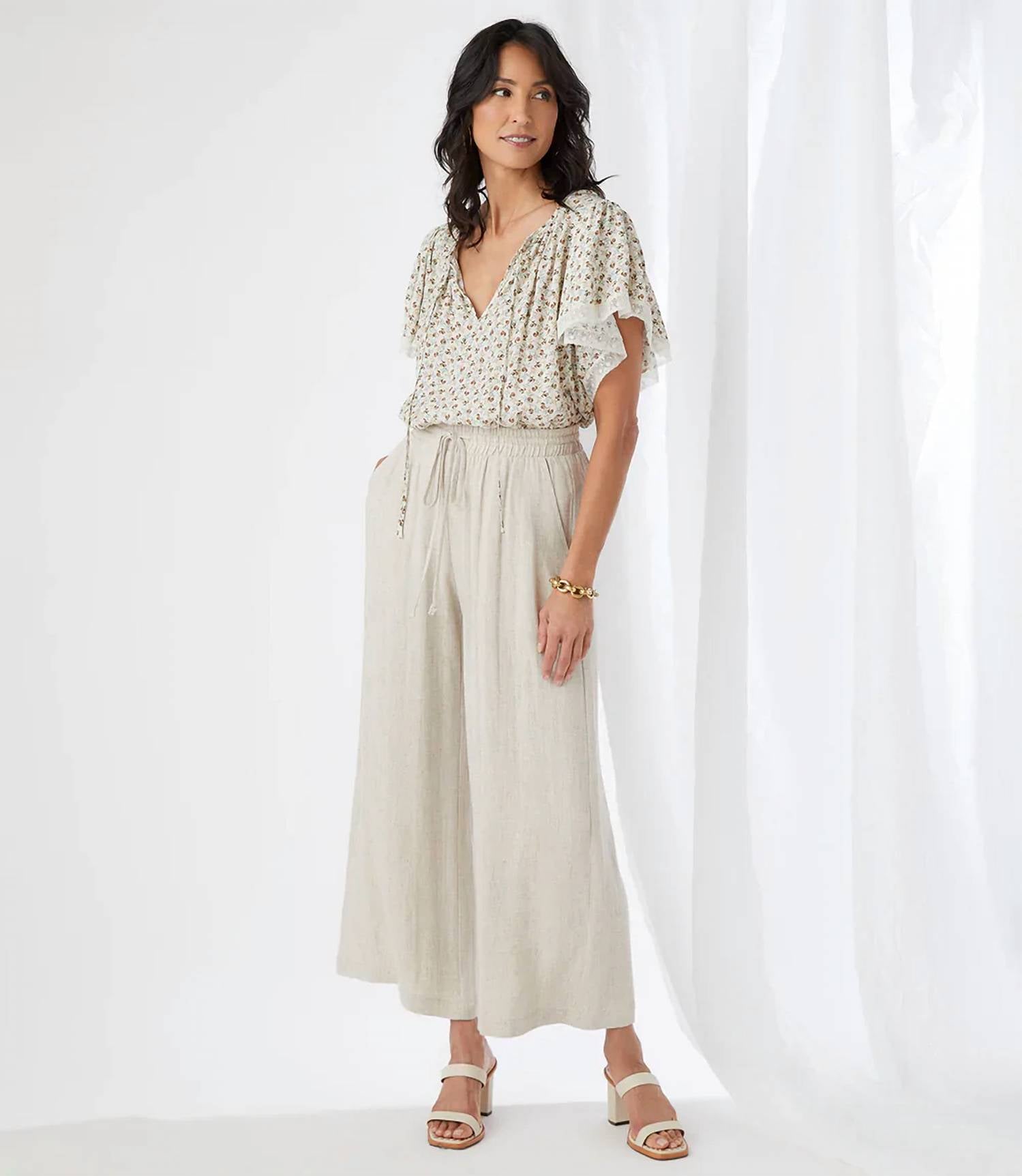 Karen Kane - Cadence Wide Leg Pant With Drawstring