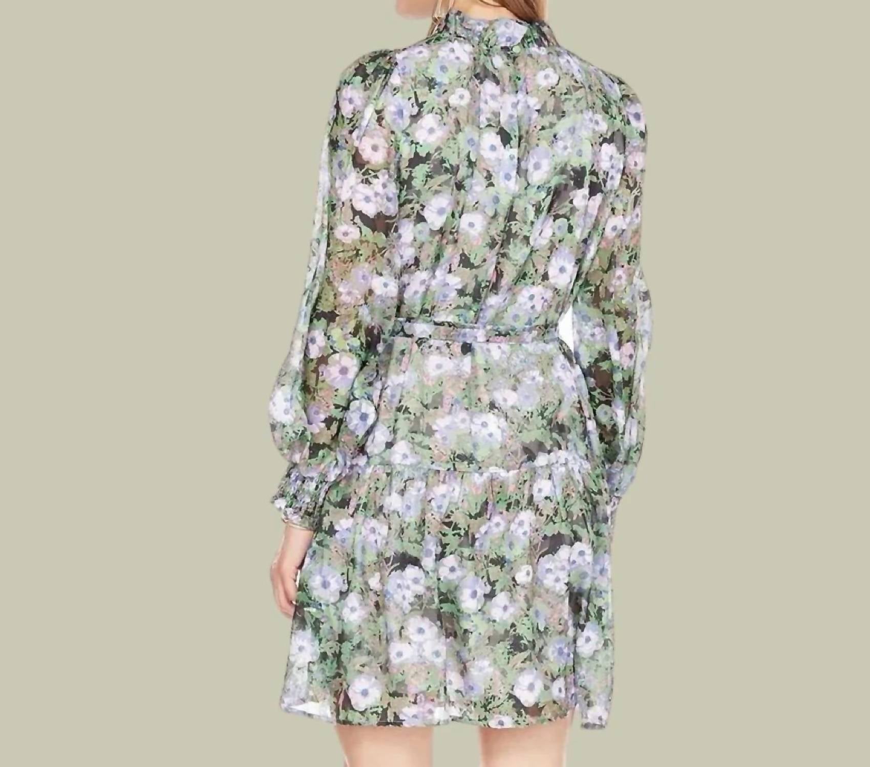 Jade - Hidden Garden Ruffle Neck And Hem Dress
