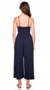 Susana Monaco Slip Top Jumpsuit in midnight - women's pants - detail view