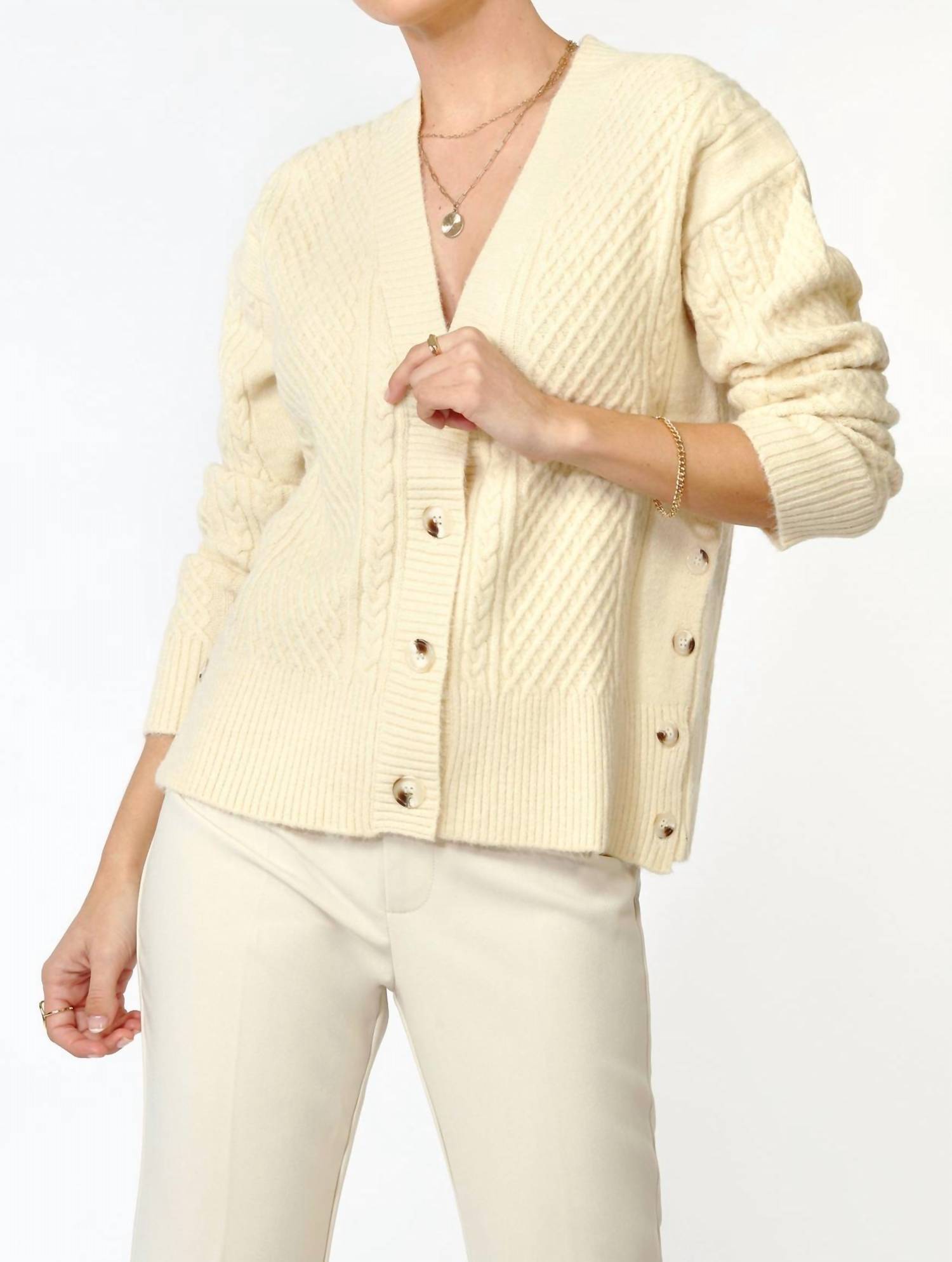 Greylin - Vickie Cable Knit Oversized Cardigan