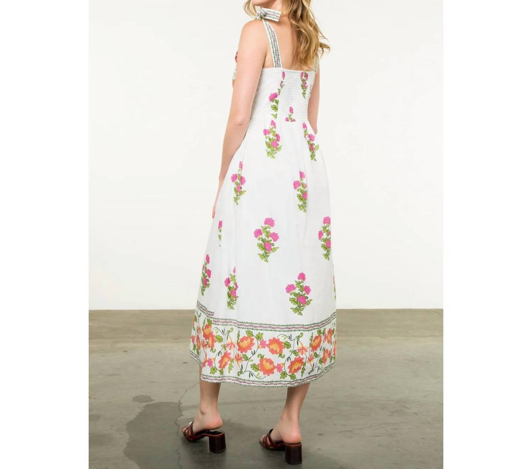 Thml - Tie Strap Floral Midi Dress