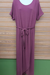 Zenana - Women's Belted Short Sleeve Tulip Dress