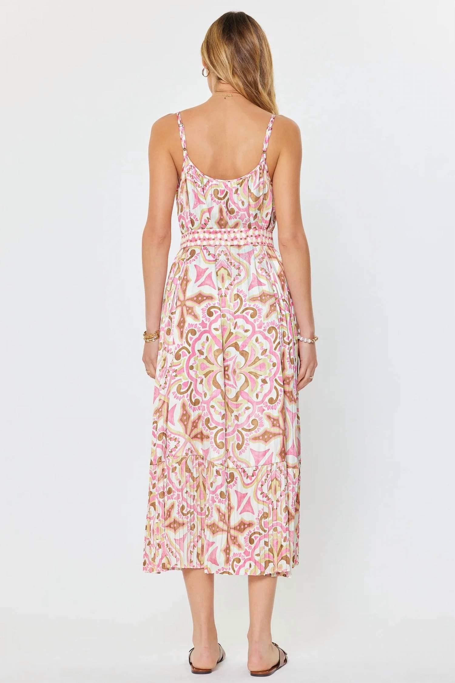 Nyland - Laila Printed Pleated Tiered Midi Dress