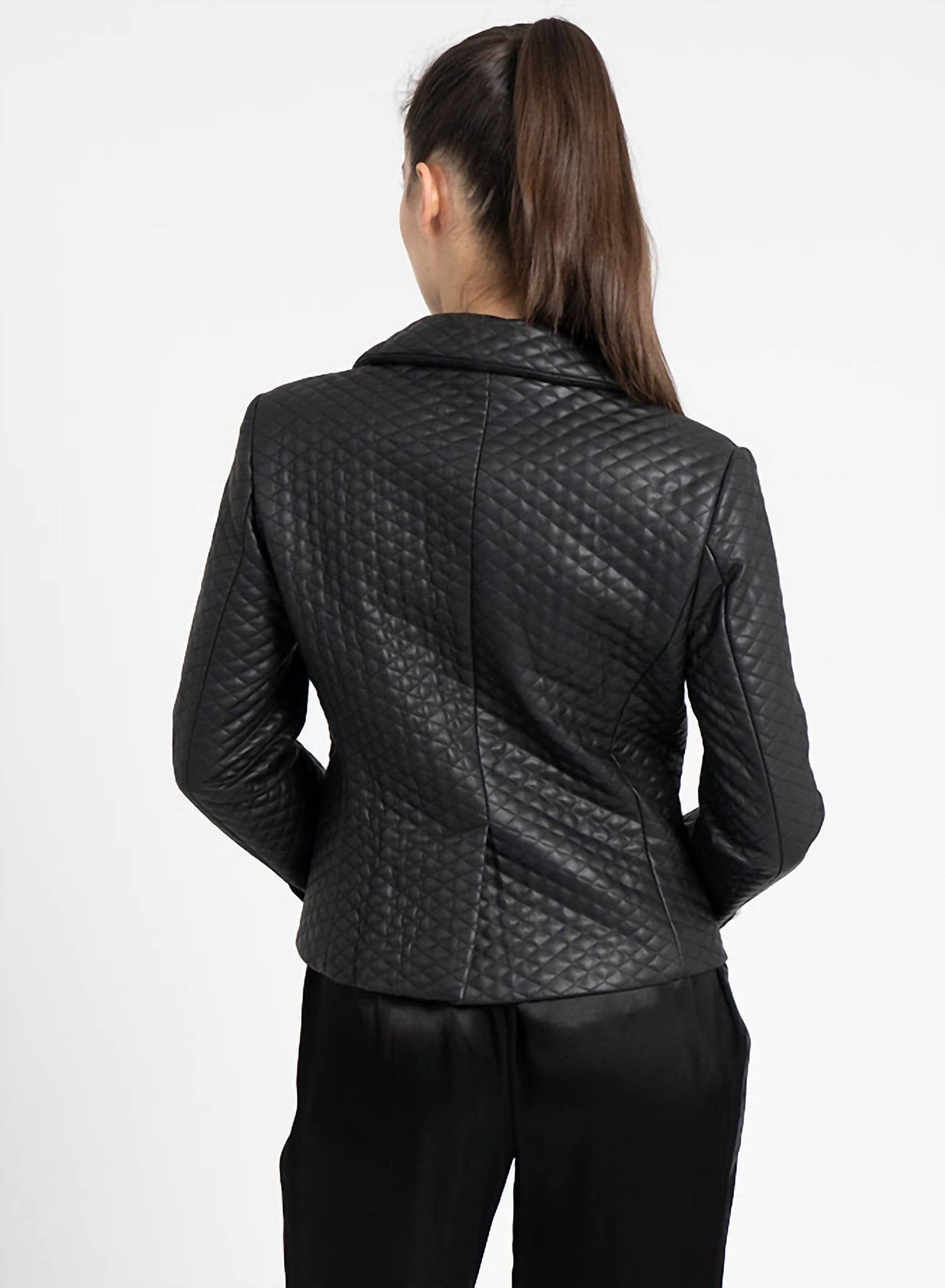 Love Token - Tess Faux Leather Blazer