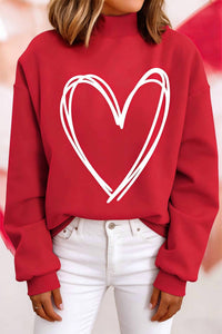 Little Daisy Closet - Reversible Valentine Drop Shoulder Mock Neck Sweatshirt