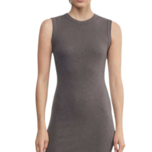 Enza Costa - Iron Textured Rib Sleeveless Midi Dress