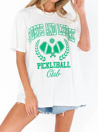Show Me Your Mumu Pickleball Club Graphic Airport Tee in white - women's t-shirt