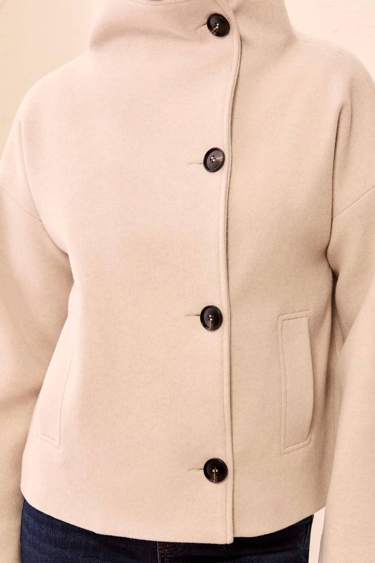 Tribal - Lofty Chic Funnel Neck Jacket