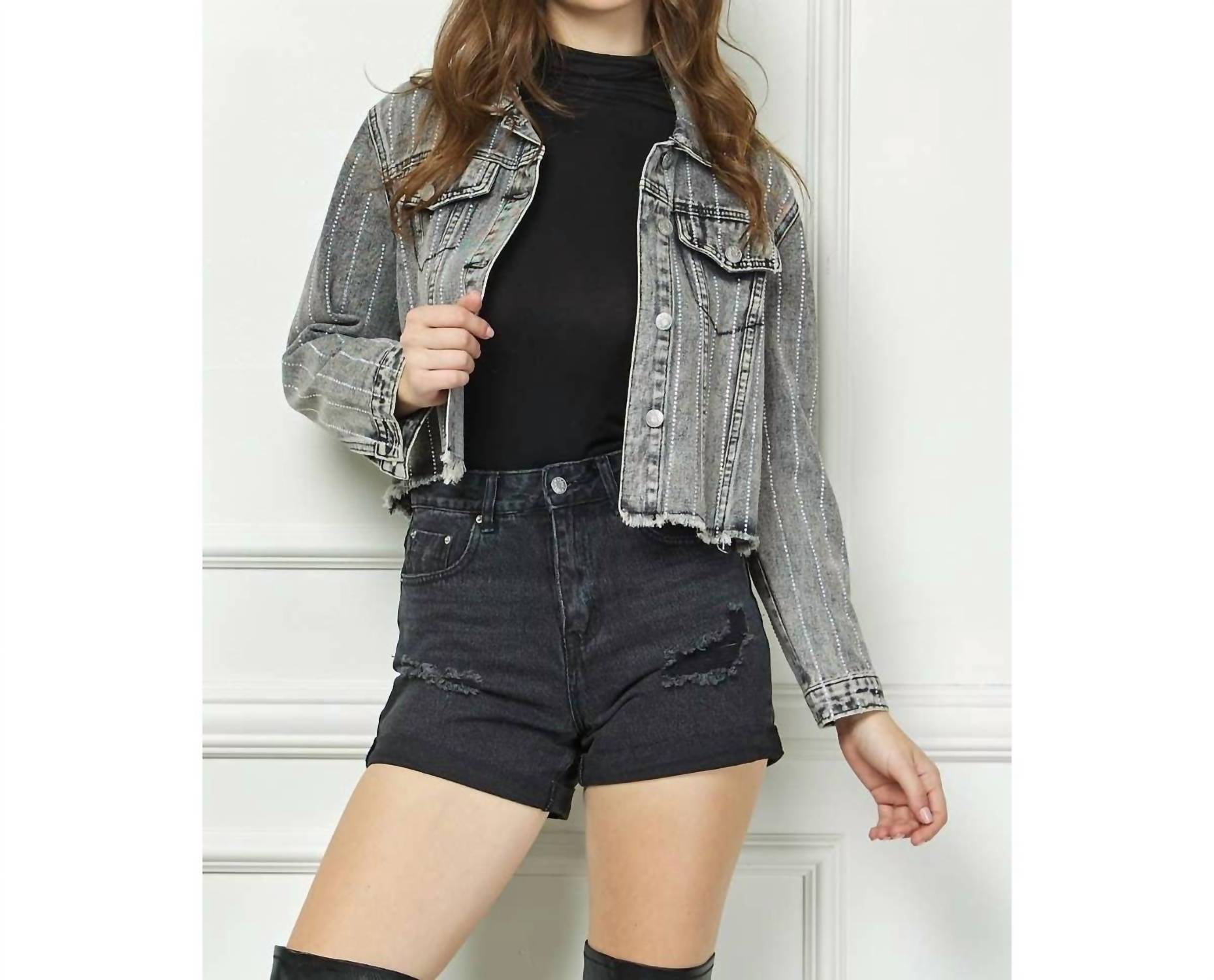 Veveret - Rhinestone Rodeo Denim Jacket