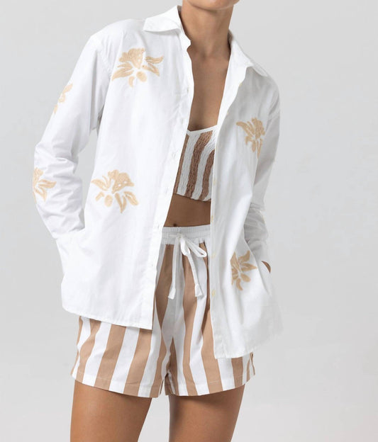 Lusana - Jayce Embroidered Poplin Shirt