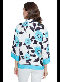 Renuar - Floral Button-up Collared Blouse