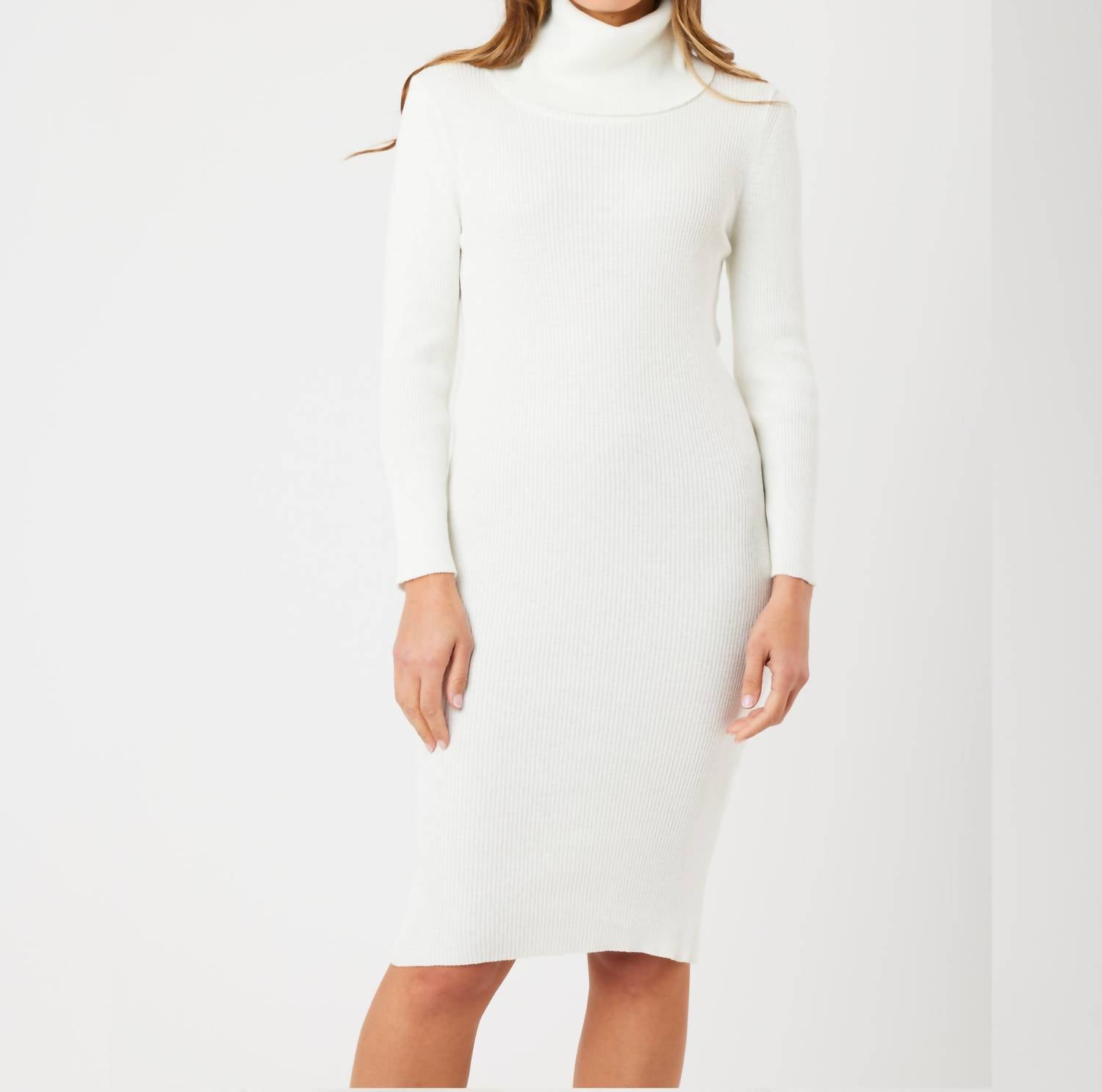 Angel Apparel - Long Sleeve Cowl Neck Dress
