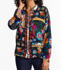 Johnny Was Women's Oversized Audrey Shirt Eirene Blouse in multi - women's blouse