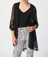 Joseph Ribkoff - Mesh Knit Hooded Jacket