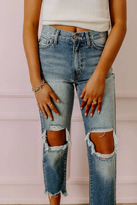 Kancan - Avianna High Waist Distressed Jeans