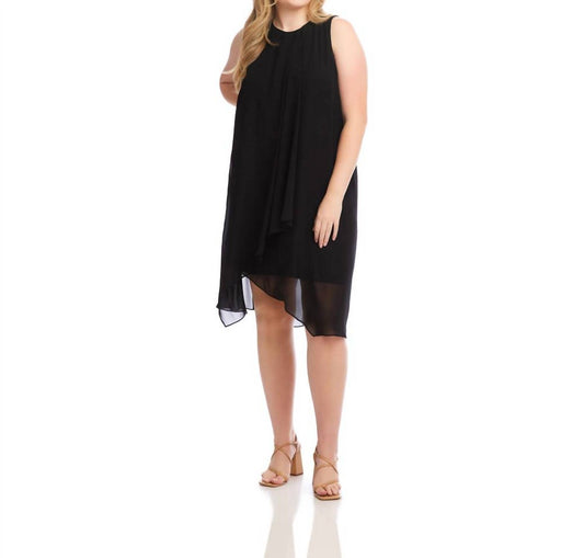 Karen Kane - Sleeveless Draped Crossover Dress - Plus