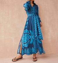 OMIKA Emma Maxi Dress in nikita atlantic - women's dress - detail view