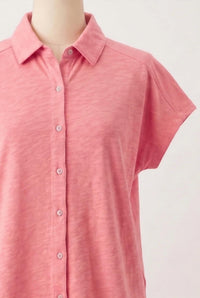 Elliott Lauren - Women's Button Front Tee With Collar