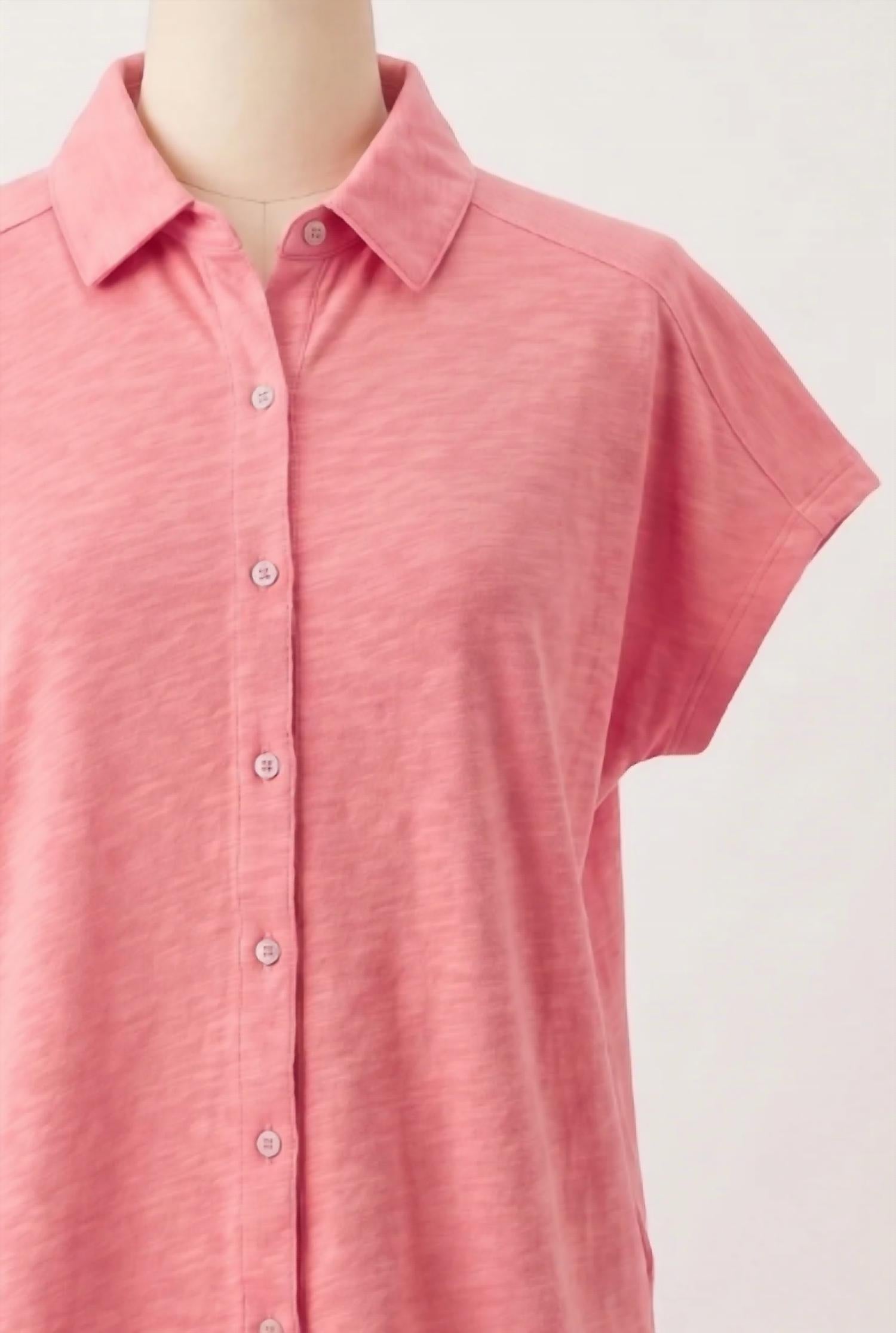 Elliott Lauren - Women's Button Front Tee With Collar