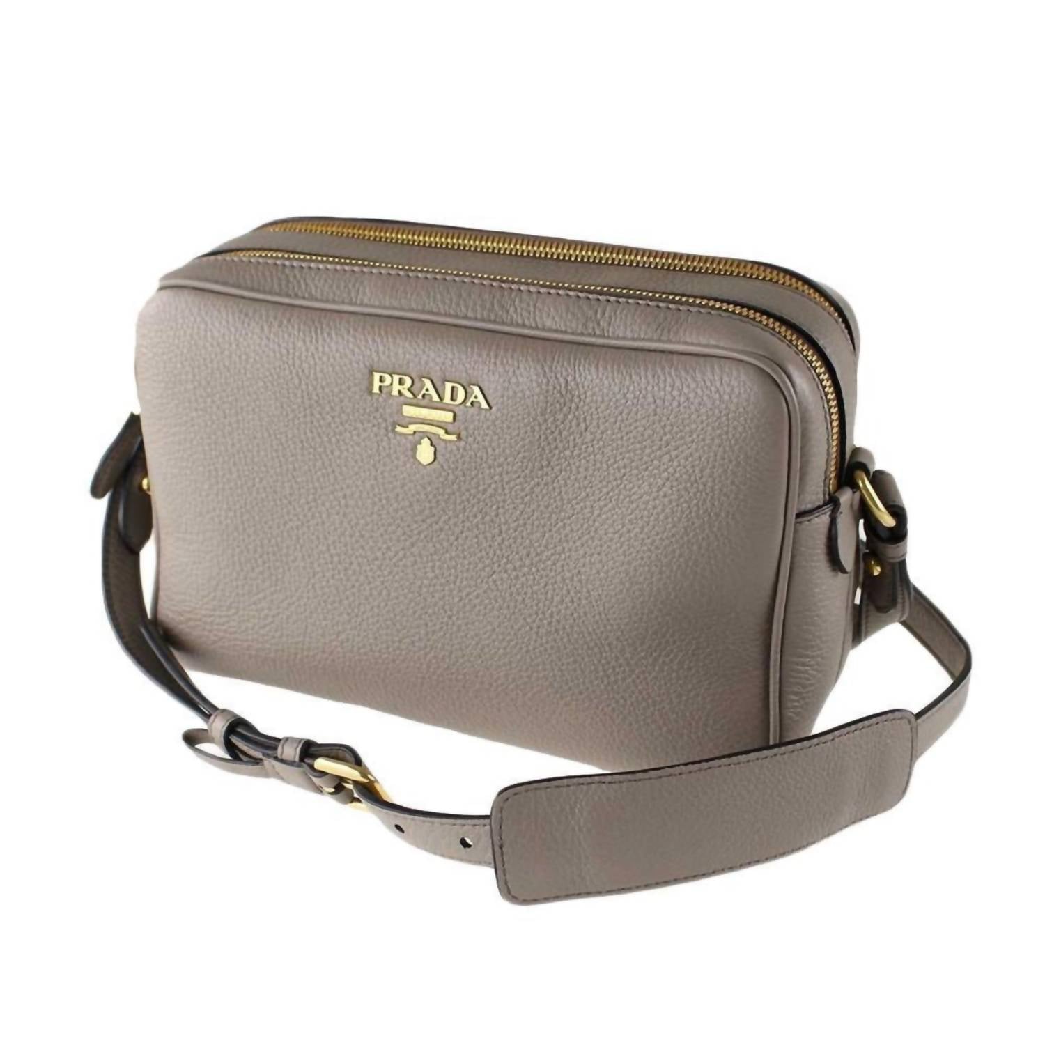 Prada - Women's Vitello Phenix Leather Double Zip Cross Body Bag