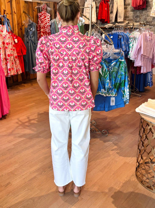 Entro - Floral Scallop Motif Top