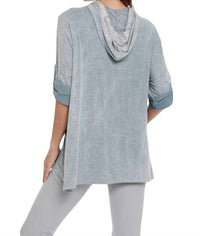 Hooded Drawstring Tunic Top
