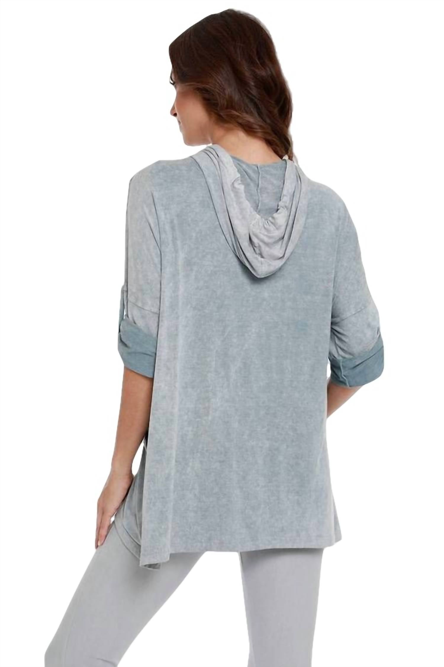 Hooded Drawstring Tunic Top