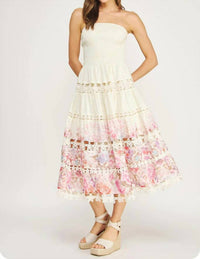 Strut & Bolt - Blossom Resort Eyelet Tube Midi Dress