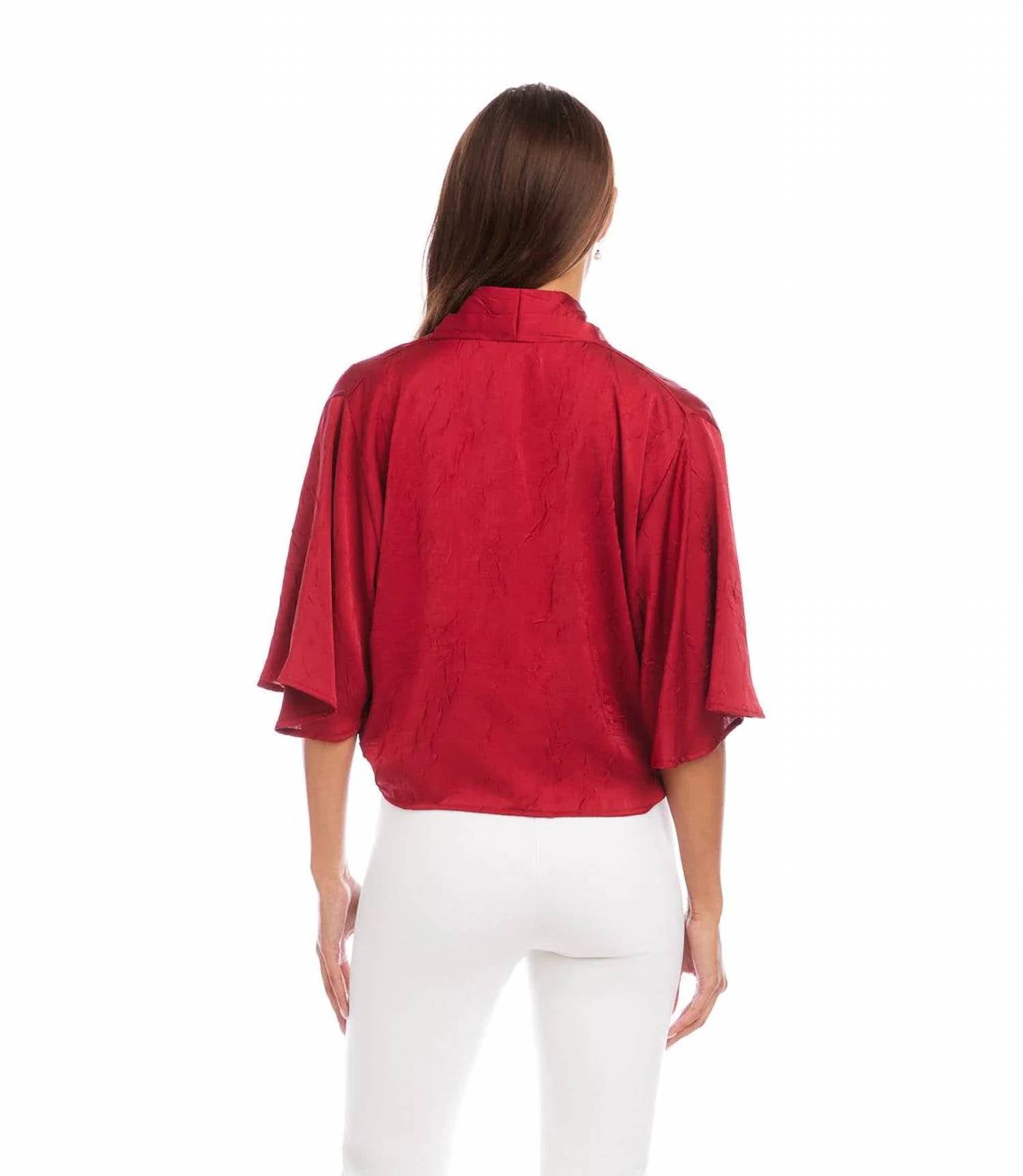 Karen Kane - Flare Sleeve Tie-Front Top