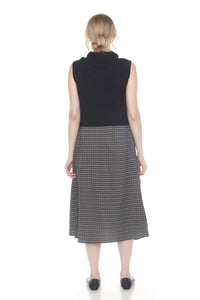 Moonlight By Y&S - Sleeveless Cowl Neck Plaid Midi Dress