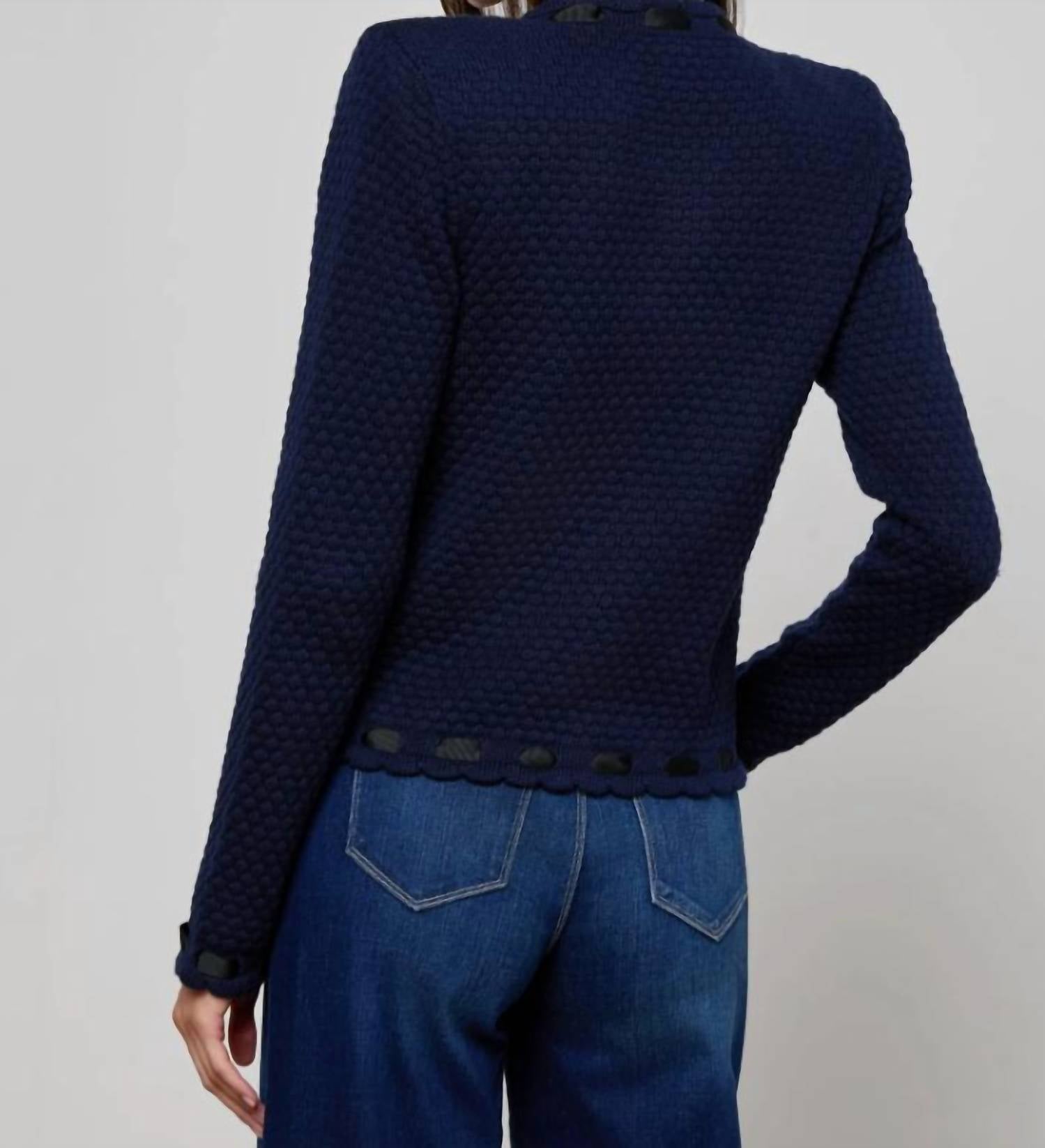 L'Agence - Astor Grosgrain Trimmed Cardigan Jacket