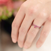 Starlette - Women's Ruby Round Stackable Ring
