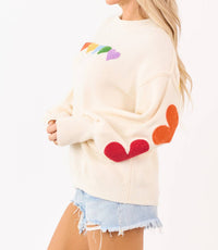 Mello - Rainbow Heart Sweater