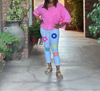 Made In Italy - Whimsical linen top